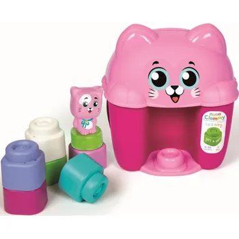 Baby Clementoni - Clemmy Box s víkem Kočička 6 kostek