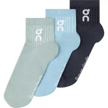 Pánské ponožky Kotníkové bavlněné ponožky On LOGO SOCK MID 3P modré 2UF10520331 - L | UK 11,5 | US 12