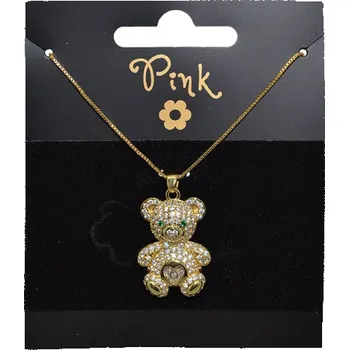 Doplněk pro panenku Pozlacený řetízek s přívěskem 3D MEDVÍDEK