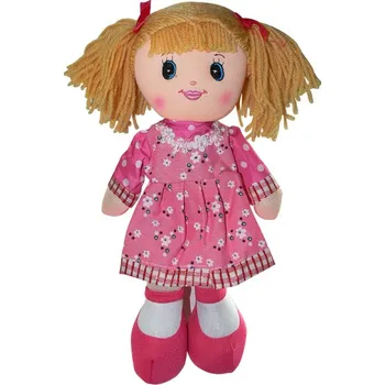 Panenka Panenka hadrová 30 cm tmavě růžové šatičky