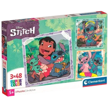 Puzzle Clementoni - Puzzle 144 Stitch 3x48 dílků