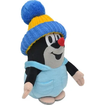 plyšák Moravská Ústředna - Krtek 20 cm kalhotky, kulich modro-žlutý, plyšová hračka