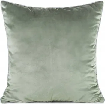 Povlak na dekorativní polštářek Dekorační povlak na polštář 60x60 Gaja 2 olivový, obšitý ozdobnou lemovkou z veluru