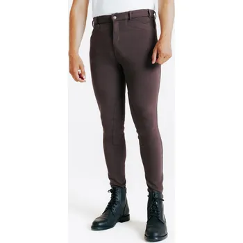 Jezdecké kalhoty FOUGANZA Pánské jezdecké kalhoty 100 S KAŠTANOVÁ
