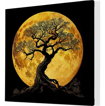 Obraz Obraz na plátně - Strom života Měsíc v úplňku FeelHappy.cz Velikost obrazu (šířka x výška): 40 x 40 cm