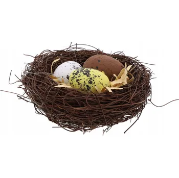 Velikonoční dekorace Ptačí hnízdo s vejci, vajíčky, kraslicemi v hnízdě ⌀ 12 cm