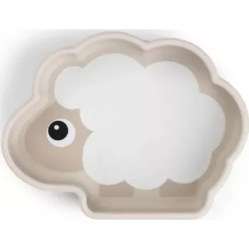 dětská jídelní sada DONE BY DEER silikonová miska Stick and Stay Sheepy písková