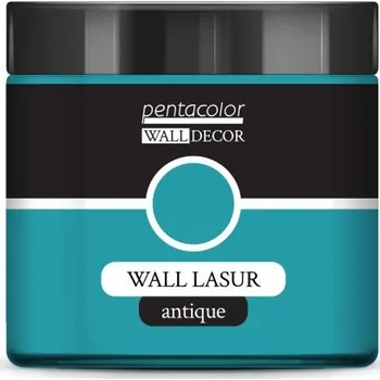 Speciální výtvarná barva Pentart Lazurovací barva na zeď antique WALL DECOR 500 ml PATINA MODRÁ