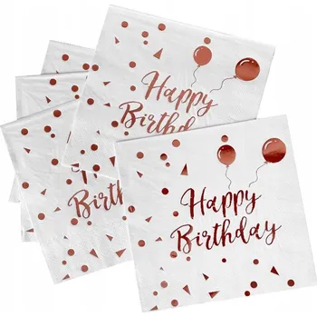 Party dekorace NAROZENINOVÉ SERVÍTKY VŠE NEJLEPŠÍ K NAROZENINÁM 15 KUSŮ RŮŽOVÉ