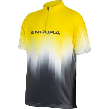 cyklistický dres ENDURA dětský dres na kolo XTRACT žlutočerný Varianta: 11-12
