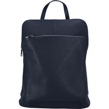 Dámský kožený batůžek kabelka tmavě modrý - ItalY Houtel tmavě modrá
