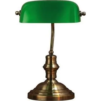 Čtecí lampička Stolní lampa v zelené a mosazné barvě Markslöjd Bankers, výška 42 cm ID_660988