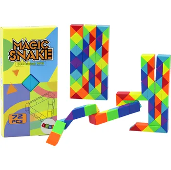 ostatní stavebnice Mamido Barevná skládací hra s bloky Had 72 dílů vzdělávací