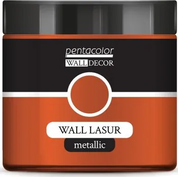 Výtvarná barva Pentart Lazurovací barva na zeď metallic WALL DECOR 500 ml OHNIVÁ ZLATÁ