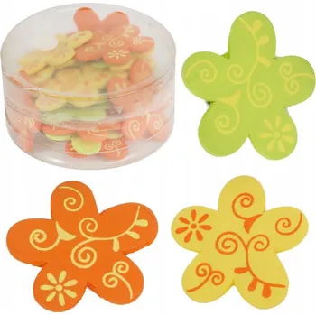 Obraz DŘEVĚNÉ KVĚTINY K NALEPENÍ 24 KS DEKORACE OZDOBA DOPLNĚK JARO