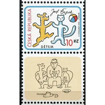 Poštovní známka Česká pošta (2008) č. 561 ** KD - Česká republika - Dětem - O pejskovi a kočičce