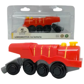Vláček a vláčkodráha BABU vláčky - Parní lokomotiva na baterie