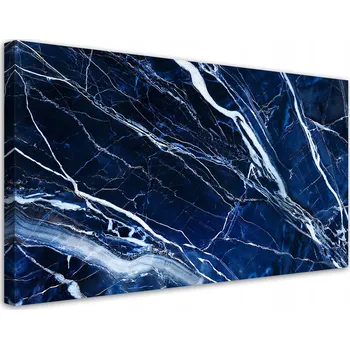Obraz Obraz na plátně, Modrá Bílá Mramorová Textura 100x50