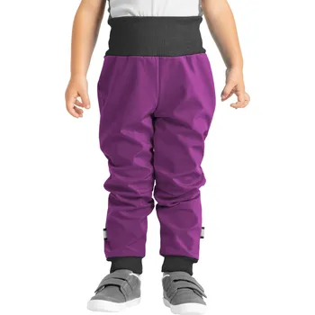 Dívčí oblečení UNUO Batolecí softshellové kalhoty s fleecem Street, Ostružinová 18 MĚSÍCŮ FIALOVÁ