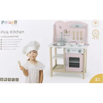 Dětská kuchyňka Dřevěná kuchyňka růžová