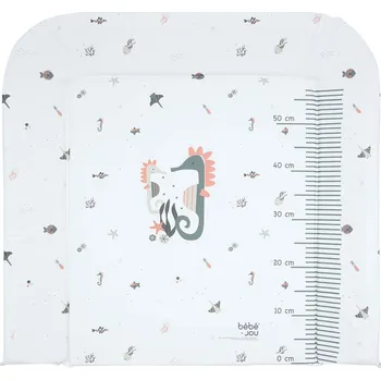 Přebalovací podložka Bebe-Jou Přebalovaci podlozka třístranná Bébé-Jou Ocean Vibes,72x77cm" "Barva:zelené|Omyvatelná:ano|Se zvýšenými okraji:ano|Typ:podložky|Vzor:Ocean Vibes|