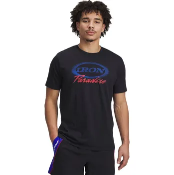 Pánské tričko s krátkým rukávem Under Armour PJT RCK IRON SS TEE černé 1389945-001 - XXL | UK 13 | US 14