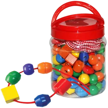 Panenka BABU - Dřevěné korálky v dóze 90 ks