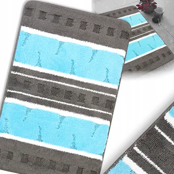 Koupelnová předložka KOUPELNOVÁ PŘEDLOŽKA PROTISKLUZOVÁ VELKÁ MĚKKÁ TYRKYSOVÁ 50X80 STYLOVÁ ROHOŽKA