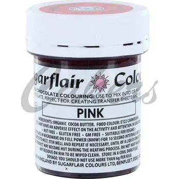 Čokoláda Sugarflair Anglie Barva do čokolády na bázi kakaového másla Sugarflair Pink (35 g) ▹ | Skvělé pro Váš domácí dort