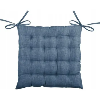 Polštář Polštář na židli BEA 40x40 tmavě modrý prošívaný s vázáním na tkaničky GLAM