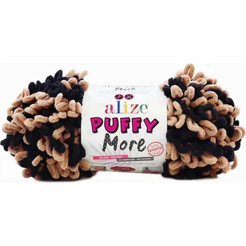 Galanterie Alize příze Puffy More 6289 kakaová a černá