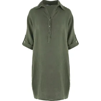 Dámské oblečení ZELENÉ LNĚNÉ ŠATY Zabaione