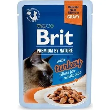 Volný čas Brit Premium by Nature Cat Delicate Fillets in Gravy with Turkey 3 × 85 g