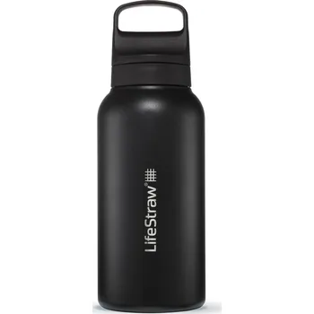 Láhev LGV41SBKWW Lifestraw Go 2.0 Stainless Steel Water Filtr Bottle 1L Black