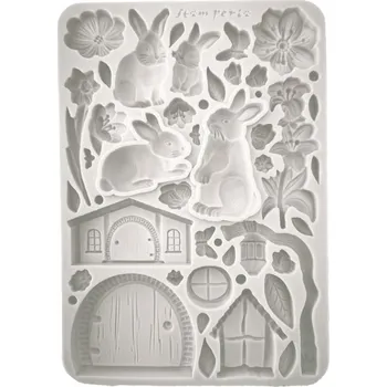 Forma na odlévání Stamperia Silikonová forma na odlévání A5 - Zajíc a květiny