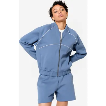 DOMYOS Dámská bunda bomber na zip XS MODRÁ