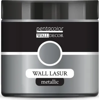 Výtvarná barva Pentart Lazurovací barva na zeď metallic WALL DECOR 500 ml STŘÍBRNÁ