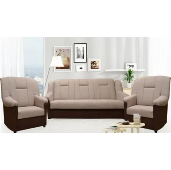 Obývací stěna Sedací souprava Panda 3+1+1 Aston 02/04 béžovohnědá