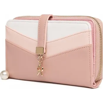 Peněženka Růžová zipová dámská peněženka se zápinkou Evniki