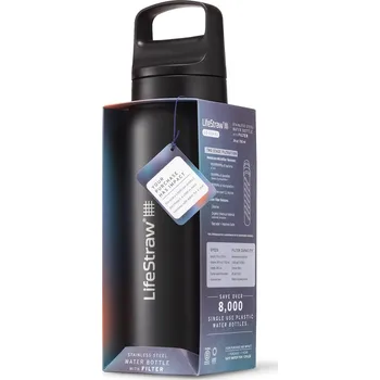 Láhev LGV42SBKWW Lifestraw Go 2.0 Stainless Steel Water Filtr Bottle 24oz Black