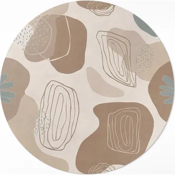 Obraz Kulatý Koberec Vinylový PVC fi 50 cm abstrakce boho aerodynamické skvrny a linie