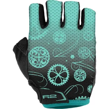 Cyklistické rukavice R2 rukavice dětské ATR48G černotyrkyzové Varianta: 12