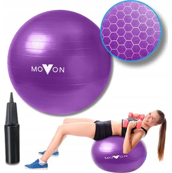 Gymnastický míč VELKÝ GYMNASTICKÝ MÍČ REHABILITAČNÍ FITNESS 75CM FIALOVÝ + PUMPIČKA