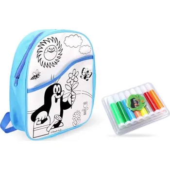Školní batoh Batoh Krtek vymalovávací modrý 30 cm + 8 fixů