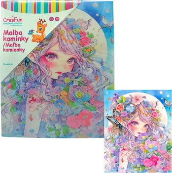 omalovánky Diamantové malování - Květinová víla 27 x 33 cm