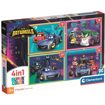 Puzzle Clementoni - Puzzle 4v1 Batwheels 4v1 (12+16+20+24 dílků)