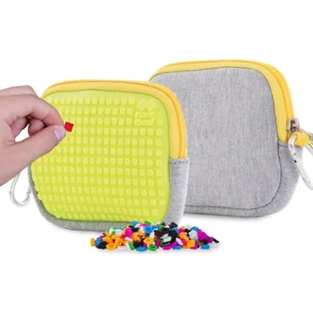 Penál PIXIE CREW univerzální pouzdro ŠEDÁ/NEON ŽLUTÁ