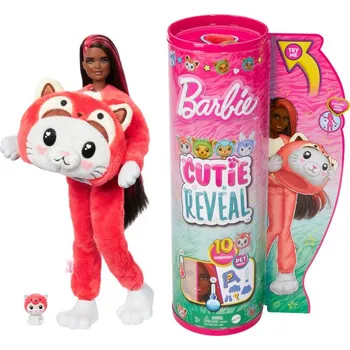 Panenka Barbie Cutie Reveal Barbie v kostýmu - Kotě v červeném kostýmu pandy