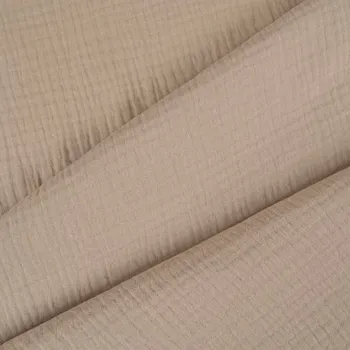 Látka mušelin/dvojitá gázovina Bella taupe