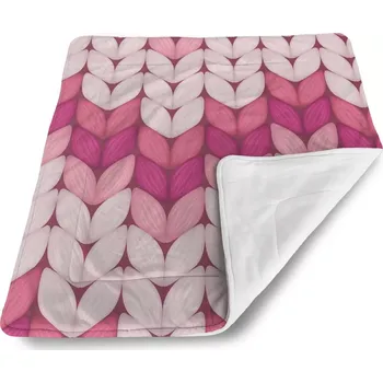 deka Sablio Dětská deka pro miminko Tříbarevné růžové pletení - 80x100 cm